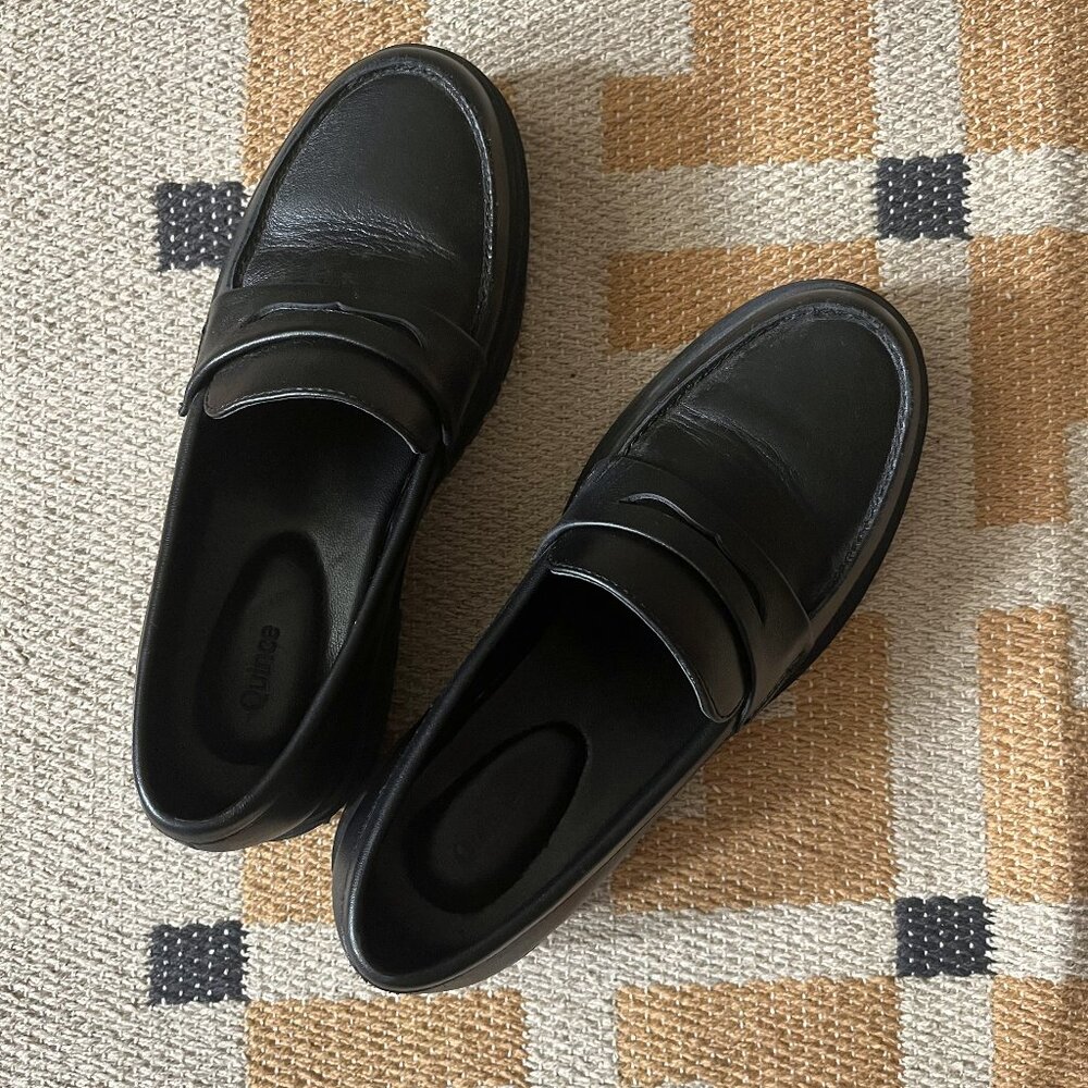 Quince Italian Leather Lug Sole Loafer (Black, Size 7) - Picture 2 of 6